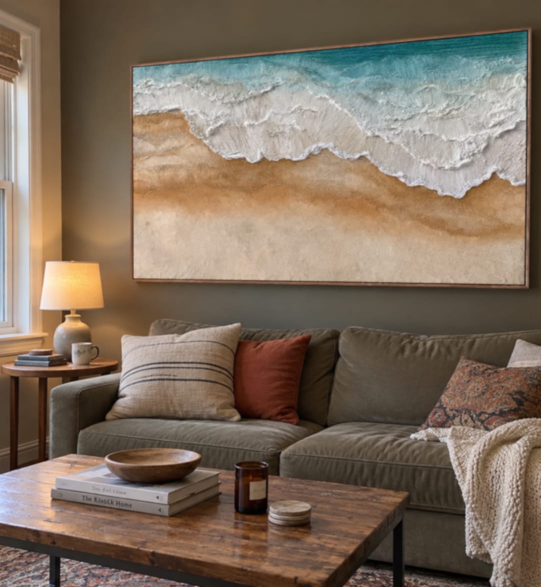 Customer photo review of Seafoam Drift-Sand Shoreline Painting