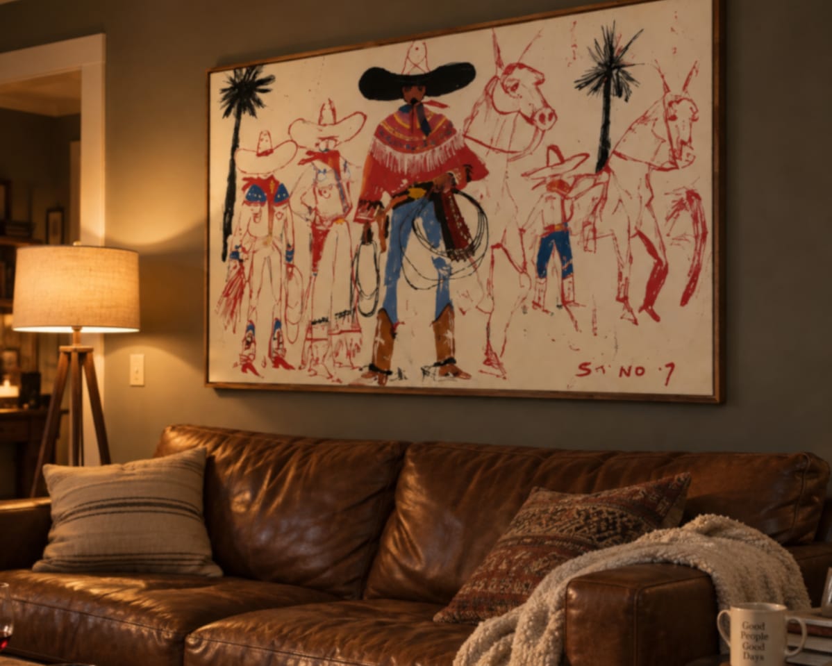 Customer photo review of Frontier Gathering-Cowboy Group Painting
