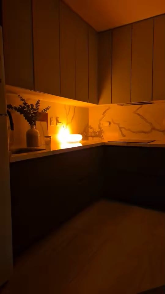 Customer photo review of Blown Glass Donut Lamp