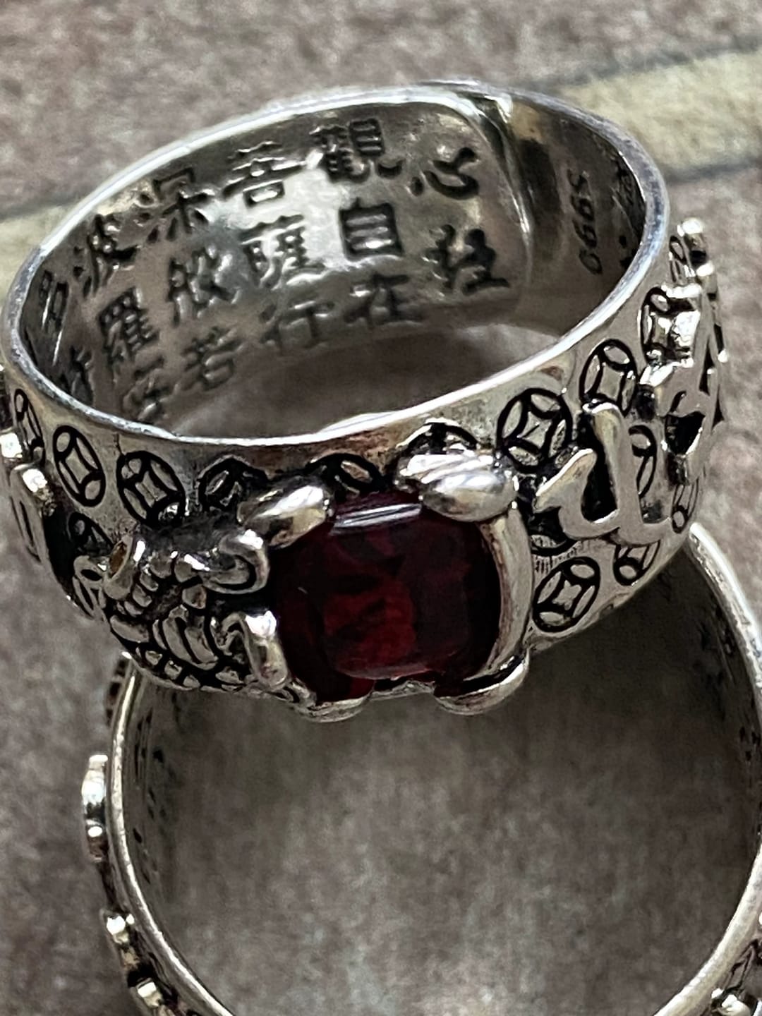 Customer photo review of FREE Today: Wealth & Protection Garnet Pixiu Blessing Mantra Ring