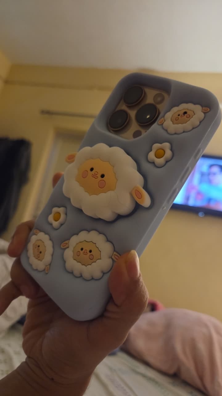 Customer photo review of 3D iPhone Samsung Redmi Sheep Pre-Order Phone Holder Stand Rubber Silicone Case