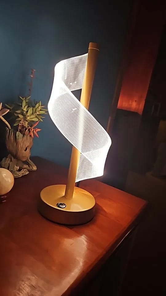 Customer photo review of Helix Brass Table Lamp