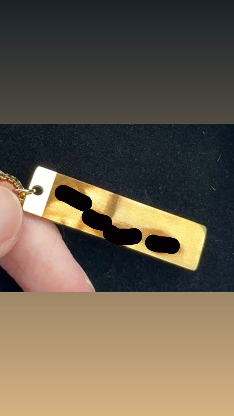 Customer photo review of Personalized Eye Photo Necklace