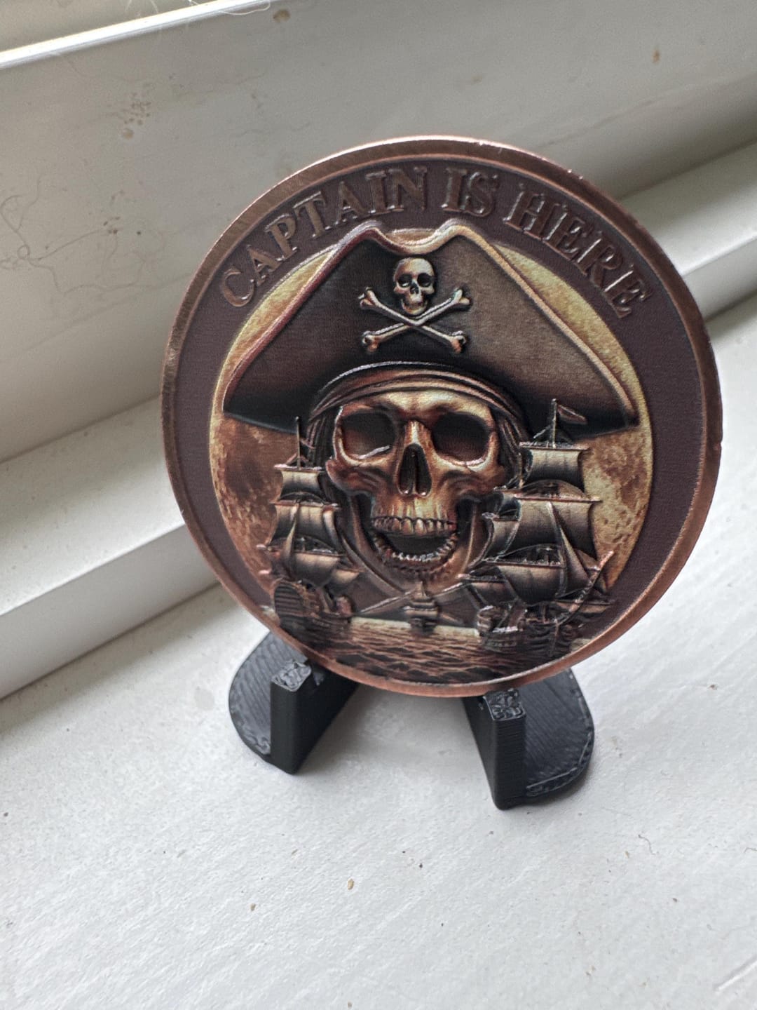 Customer photo review of Pirate Coin Let's Pillage Till Dawn Skull Challenge Coins