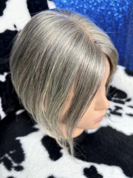 Customer photo review of Seamless Clip-In Crown Hair Topper for Thinning Hair