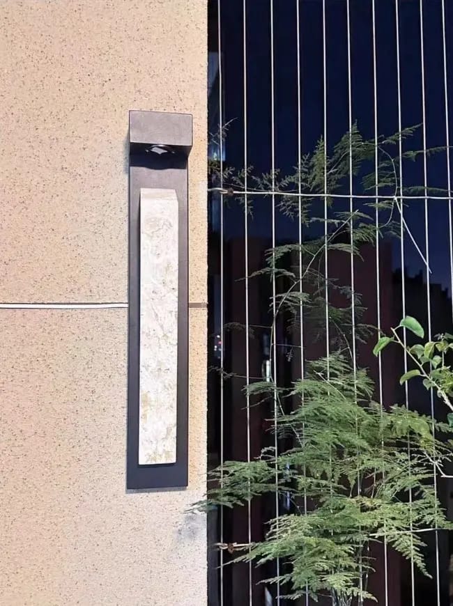 Customer photo review of Tiva Travertine Outdoor Wall Light