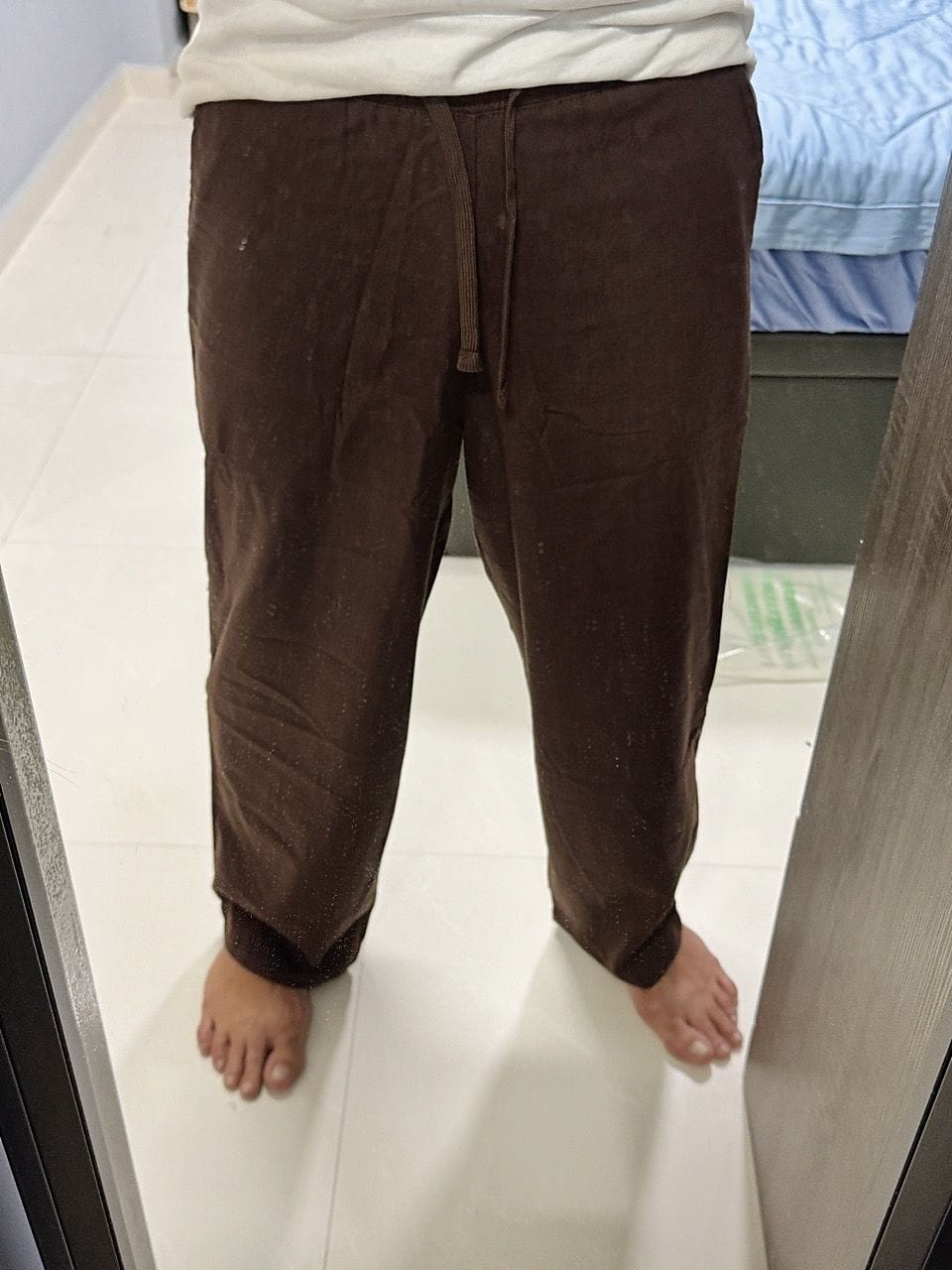 Customer photo review of Wide Leg Relaxed Cotton Pants