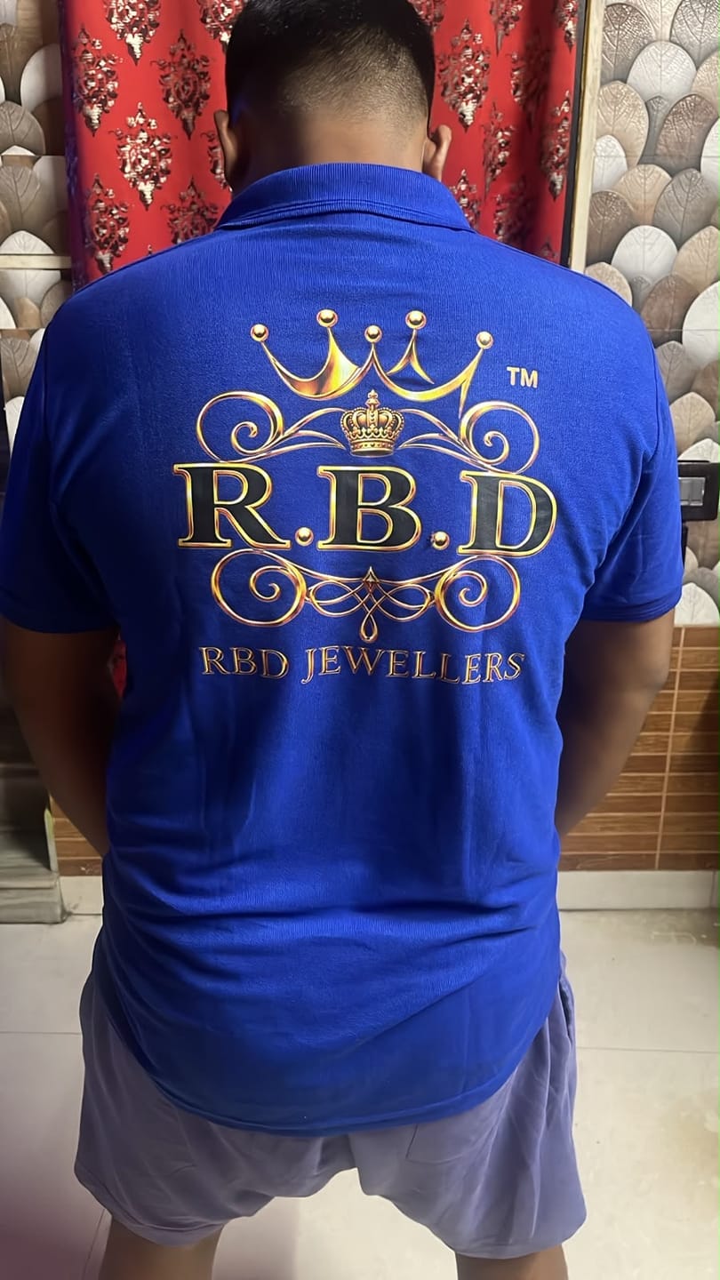 Customer photo review of Customized Polo T-Shirt With Your Company Logo | Order Logo Printed Tees | PrintMine.in