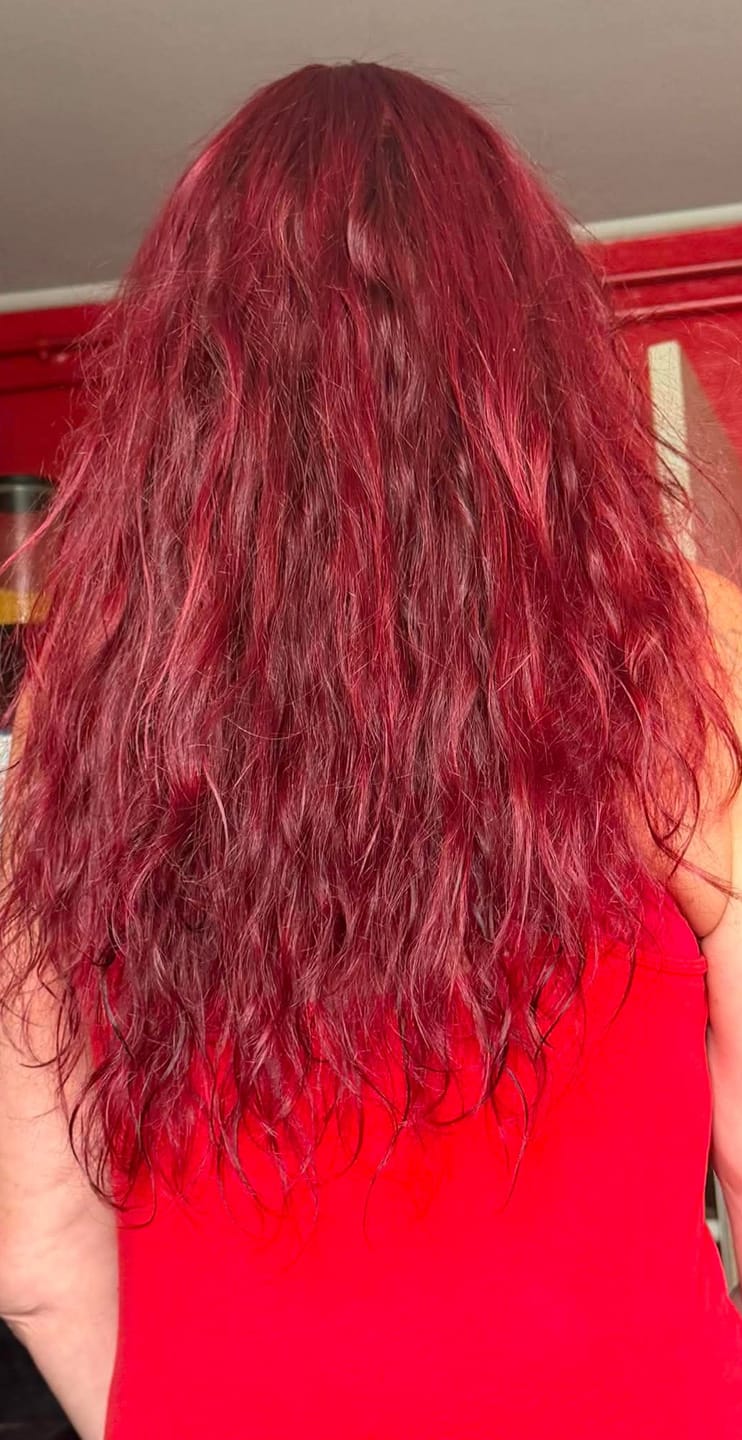 Customer photo review of Mattie Red - Vegan Semi-Permanent Direct Dye Hair Color Cream 210 ml