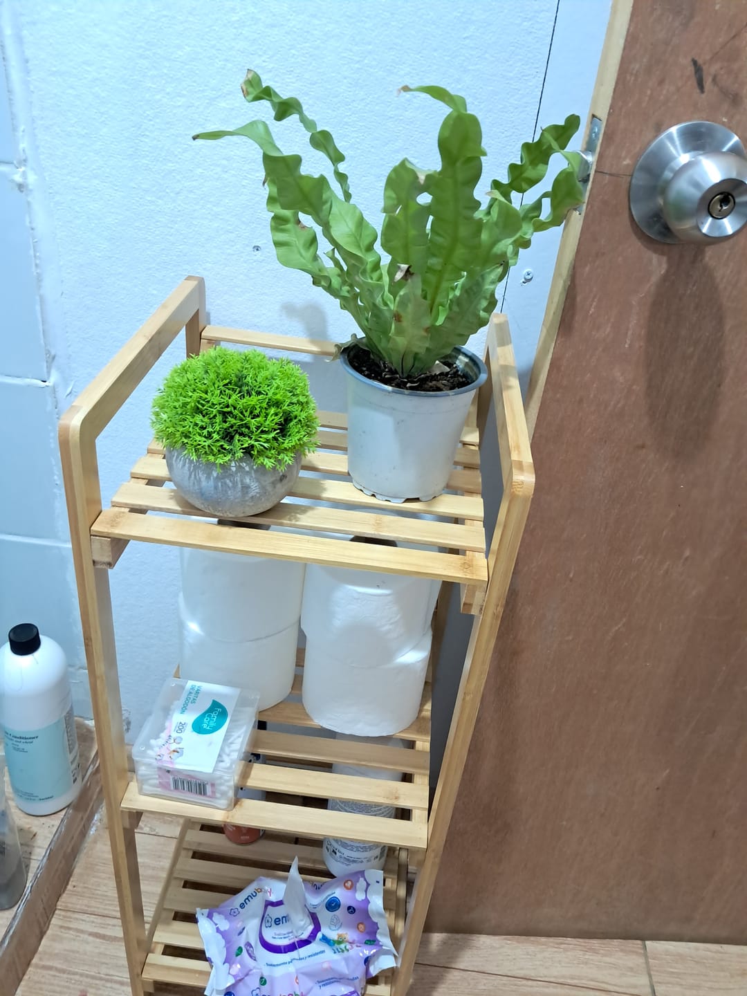 Customer photo review of Estantería de Baño Cocina 3 Niveles 4 Niveles Rack Organizador del Hogar Madera Natural