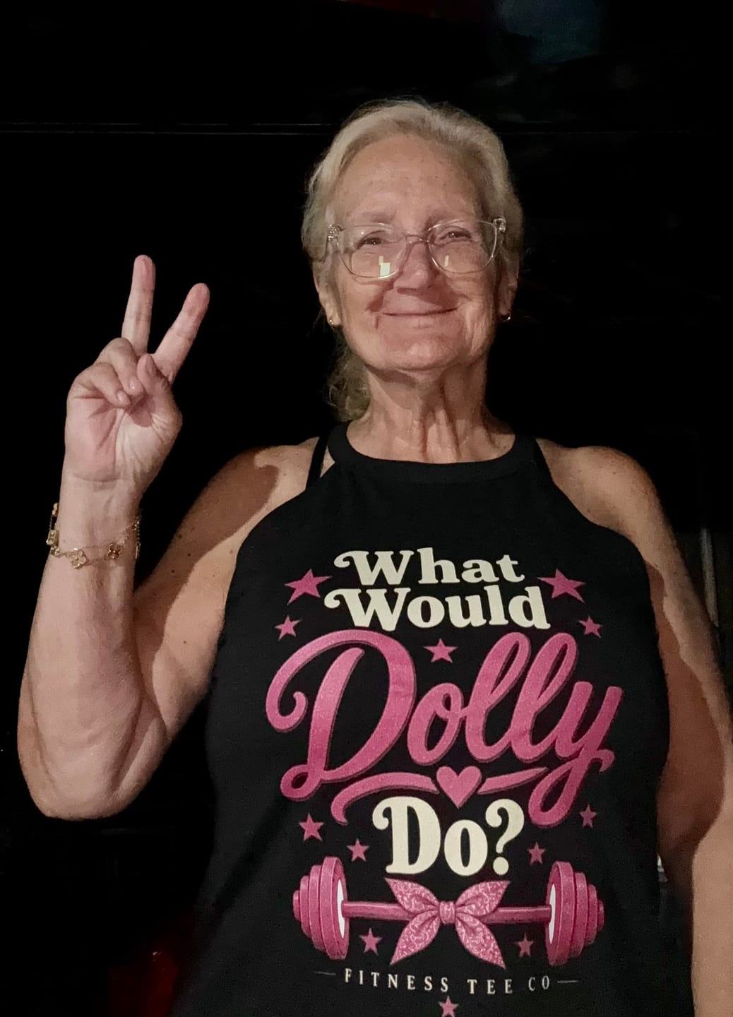 Customer photo review of What Would Dolly Do? Fitted Rocker Tank