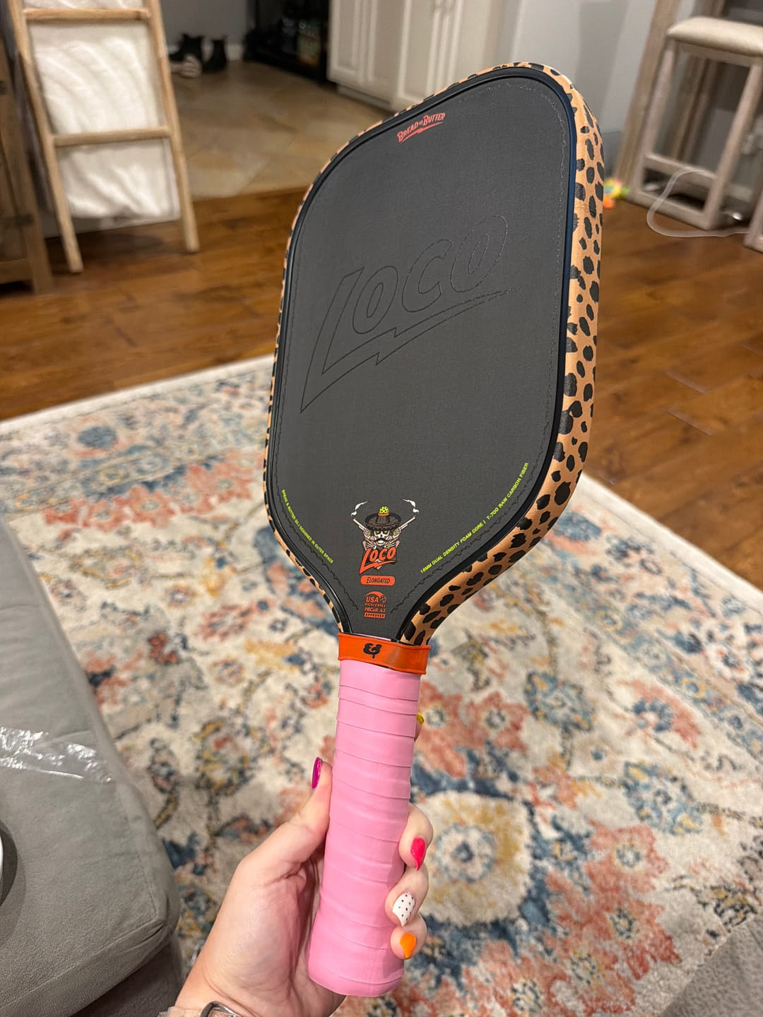 Customer photo review of Cheetah Print Edge Tape (3 pack) - Pickleball Paddle Edge Tape