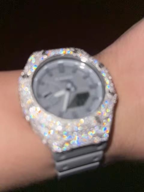 Customer photo review of G Shock GA2100 Moissanite Watch Case 14K Gold