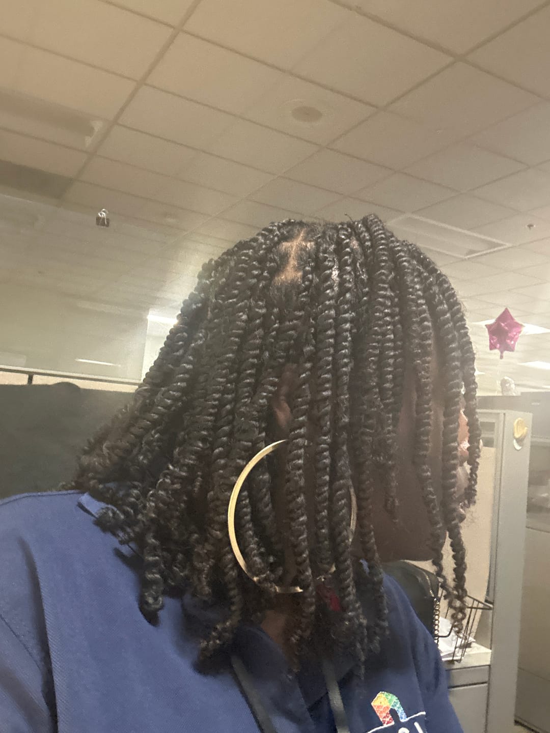 Customer photo review of Human Hair Spring Twist Hair Extensions Natural Color