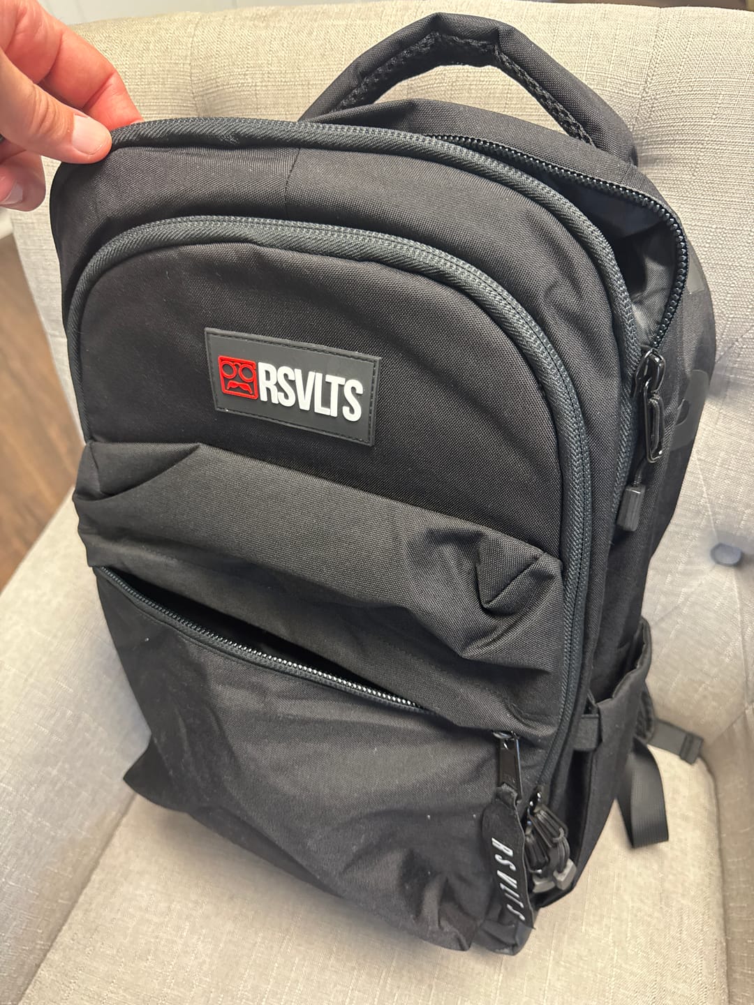 Customer photo review of RSVLTS Black Backpack V1