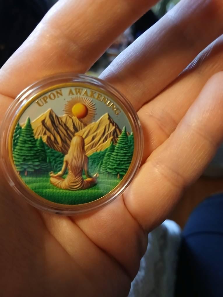 Customer photo review of Personalized Sacred Mandala Sobriety Coin – Personalize Any Day, Month or Year