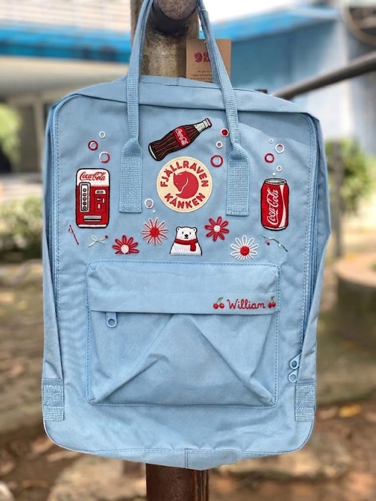 Customer photo review of Snoopy Fjallraven Kanken Hand-Embroidered Backpack