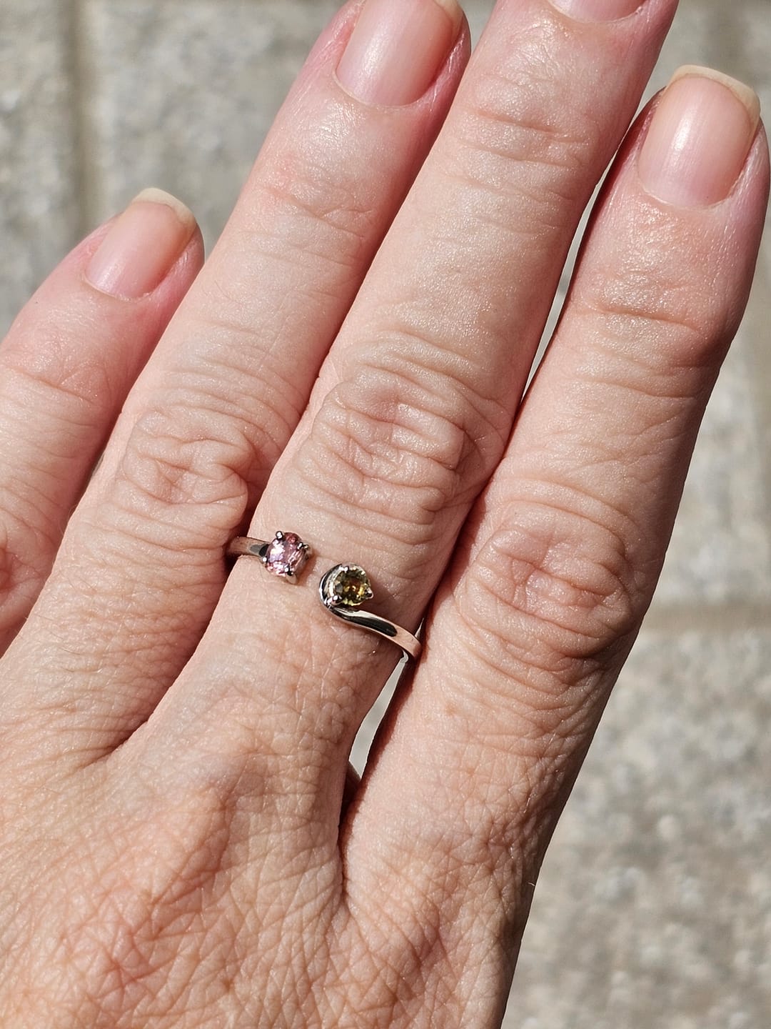 Customer photo review of Anello Tormalina Policroma | Argento 925