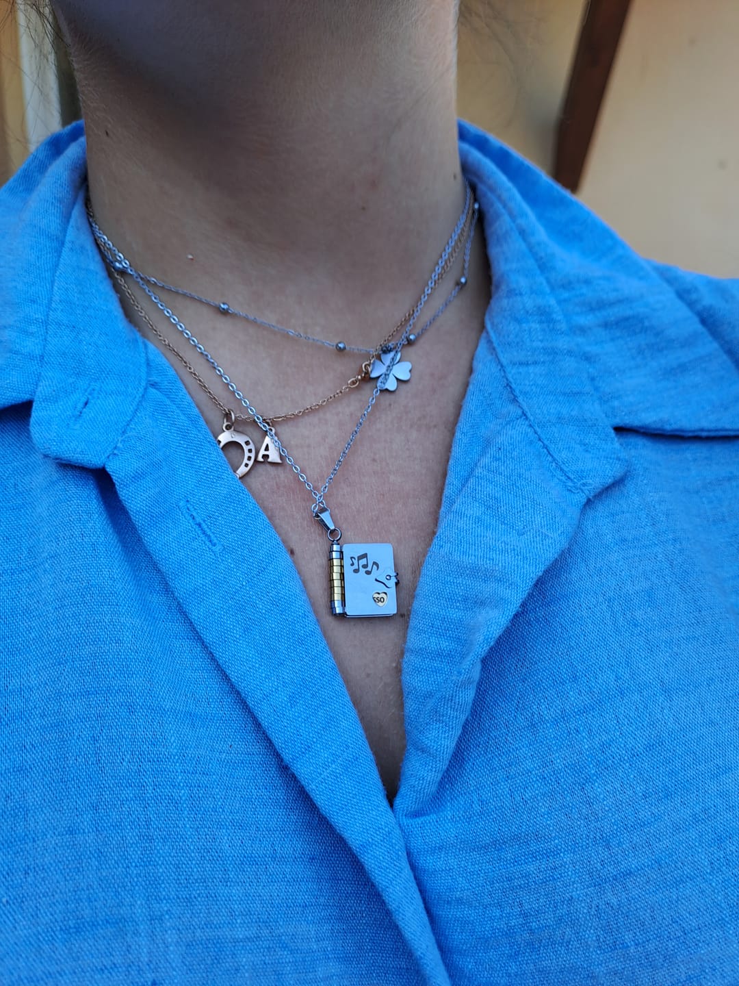 Customer photo review of Portachiavi/Collana Book Sei la cosa più bella... Frase incisa