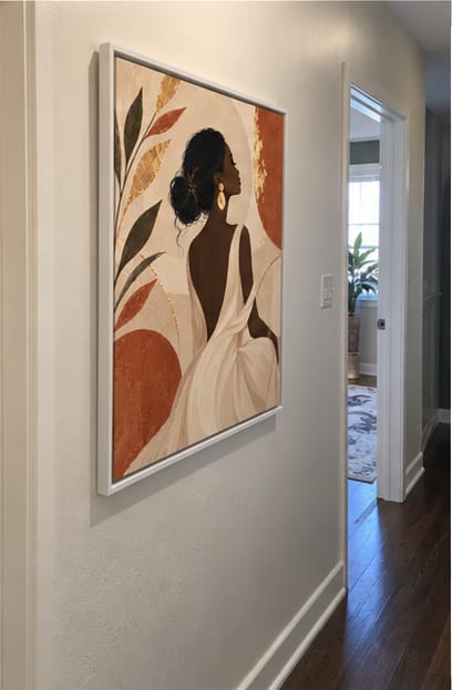 Customer photo review of Elegant Boho Woman Portrait Canvas Wall Art