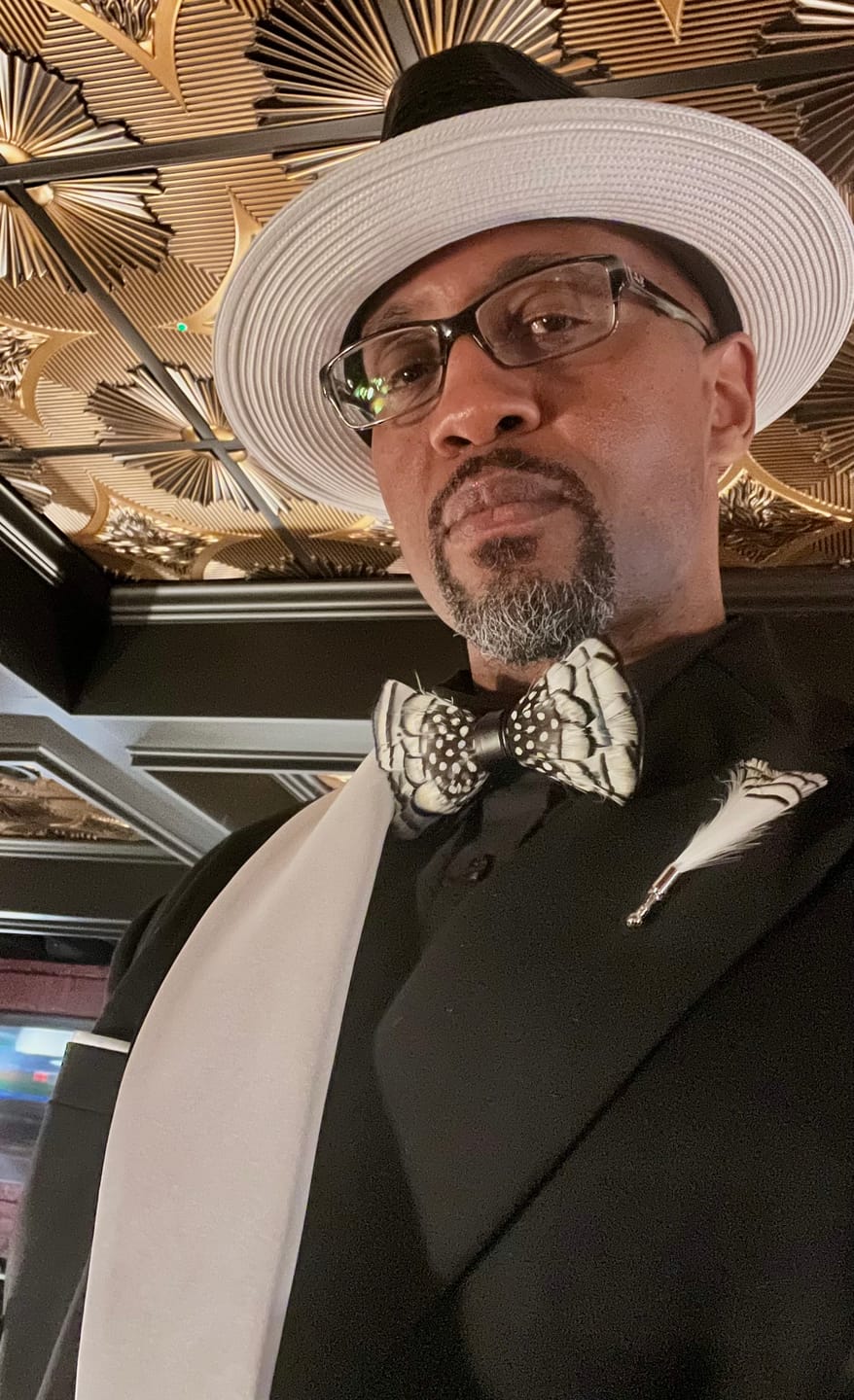 Customer photo review of The Brecken - Feather Bow Tie