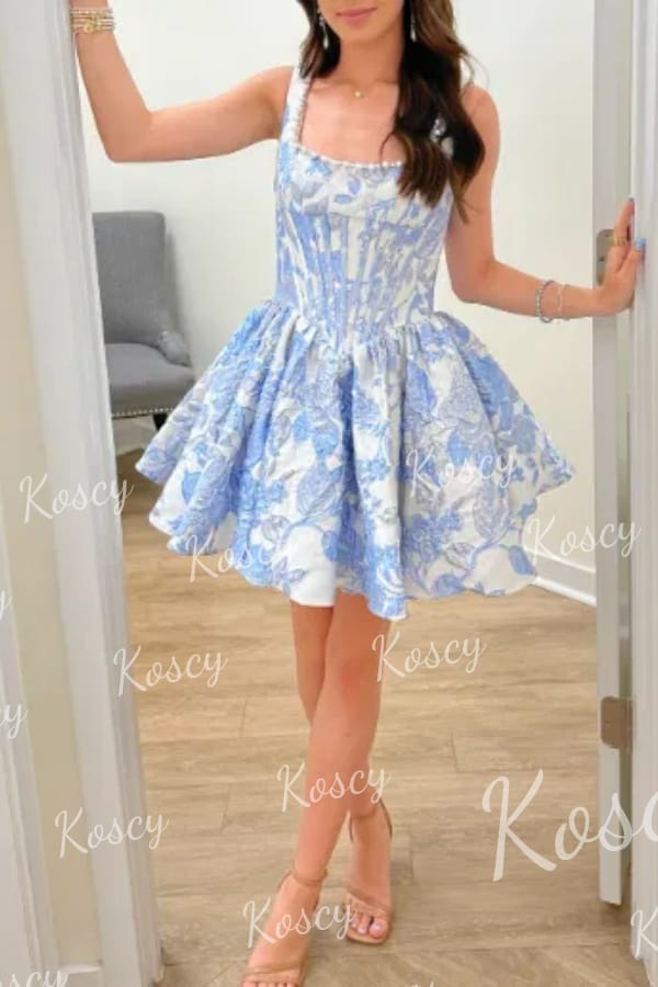 Customer photo review of Cute Pink A-line Floral Homecoming Dress