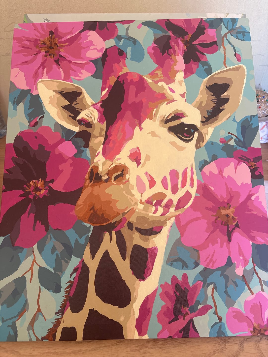 Customer photo review of Purple Giraffe | Paint by Number