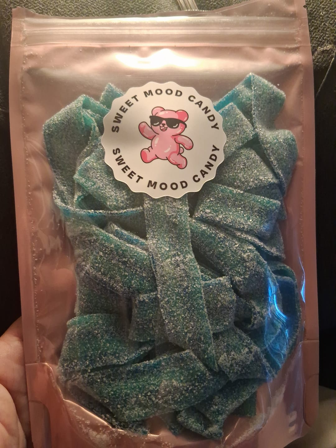 Customer photo review of Just Enough - Blue Raspberry Sour Belts