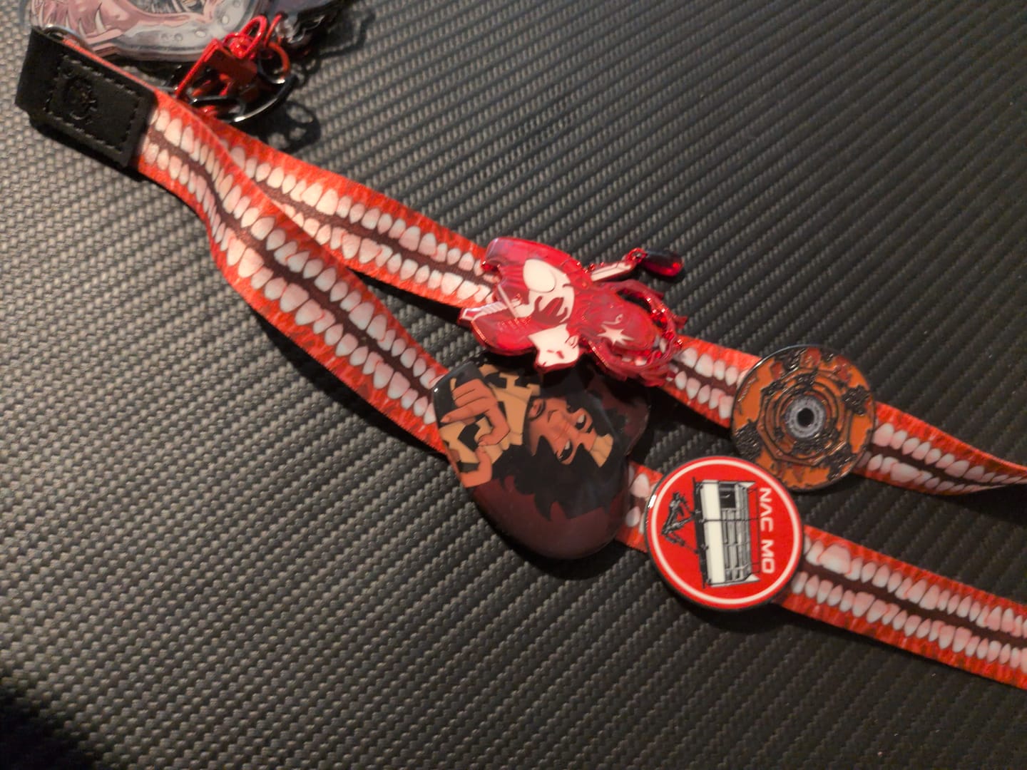 Customer photo review of Creepy Teeth Lanyard!