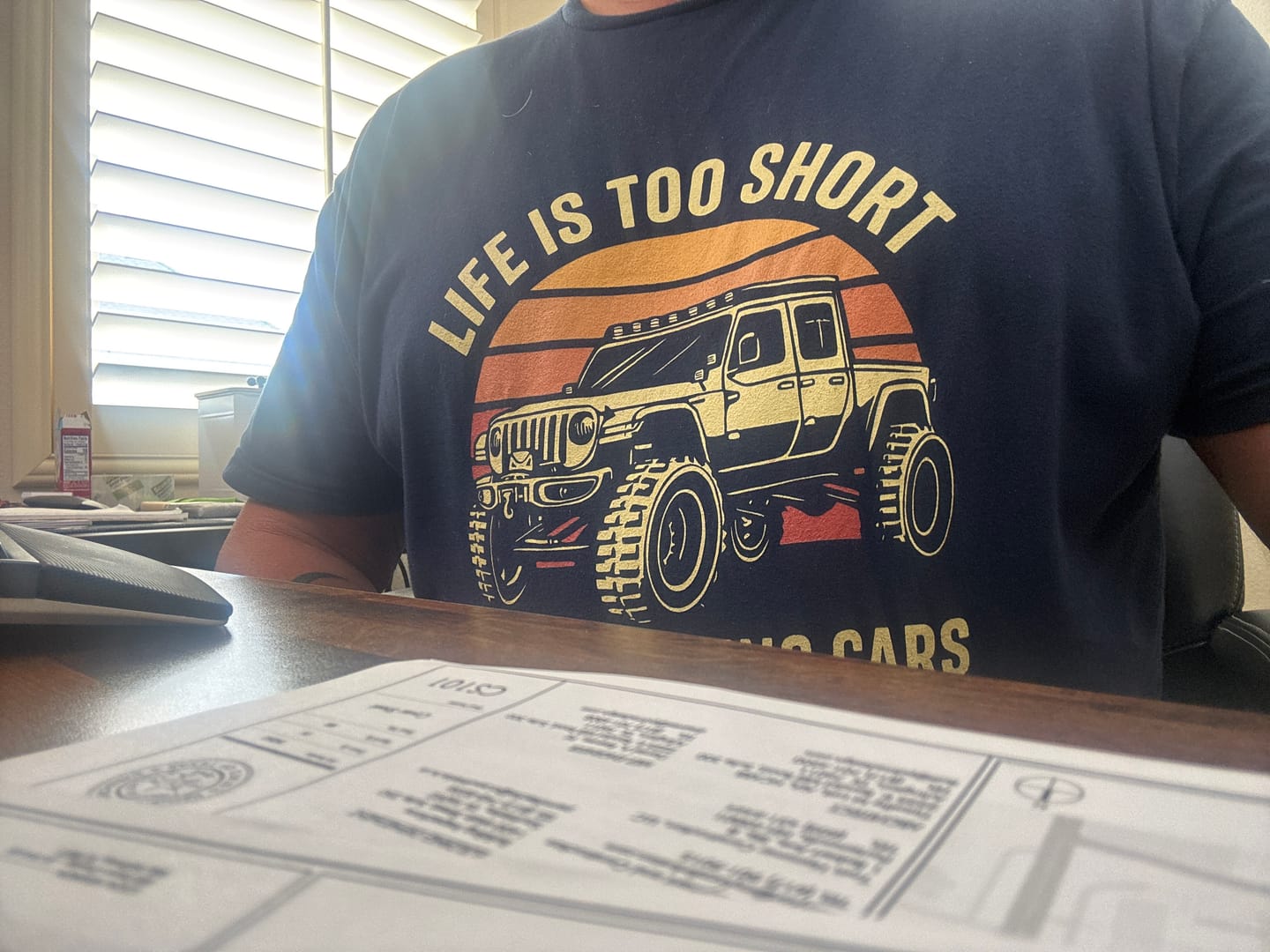 Customer photo review of Life is Short T-Shirt