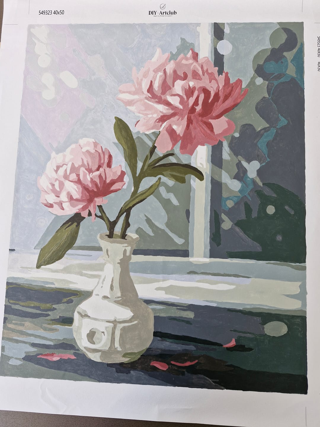 Customer photo review of Flower in a Glass of Water | Paint by Numbers
