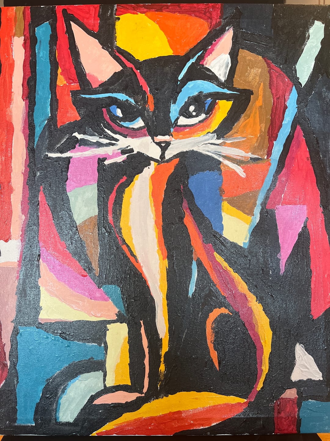Customer photo review of Chat Abstrait Éclatant