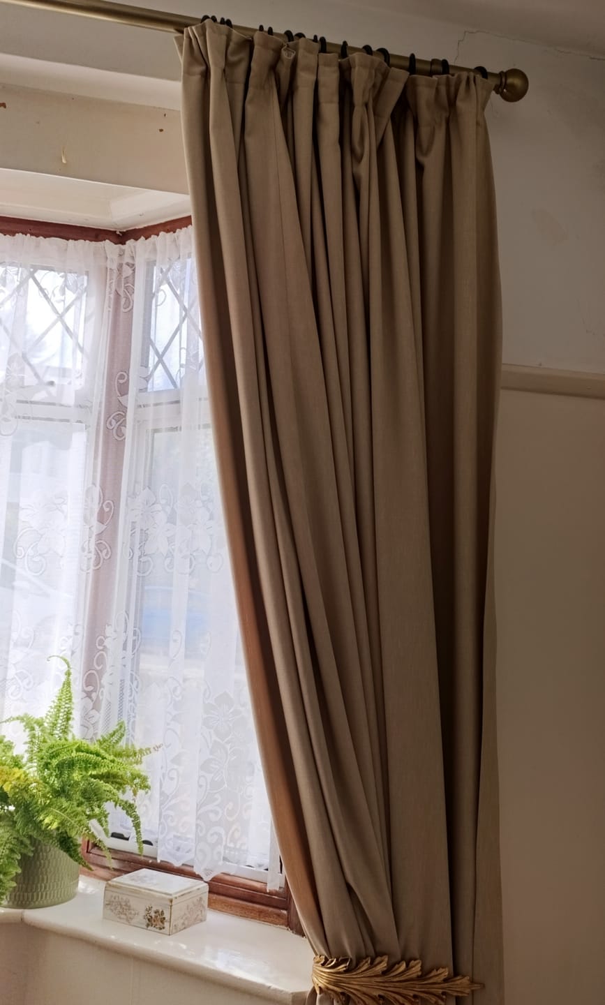 Customer photo review of Classic Linen Look Polyester Fabric