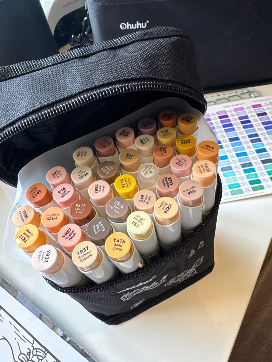 Customer photo review of Ohuhu Honolulu 36 Skin Tone Colors Dual Tips Portrait Alcohol Art Markers (New Color Codes)