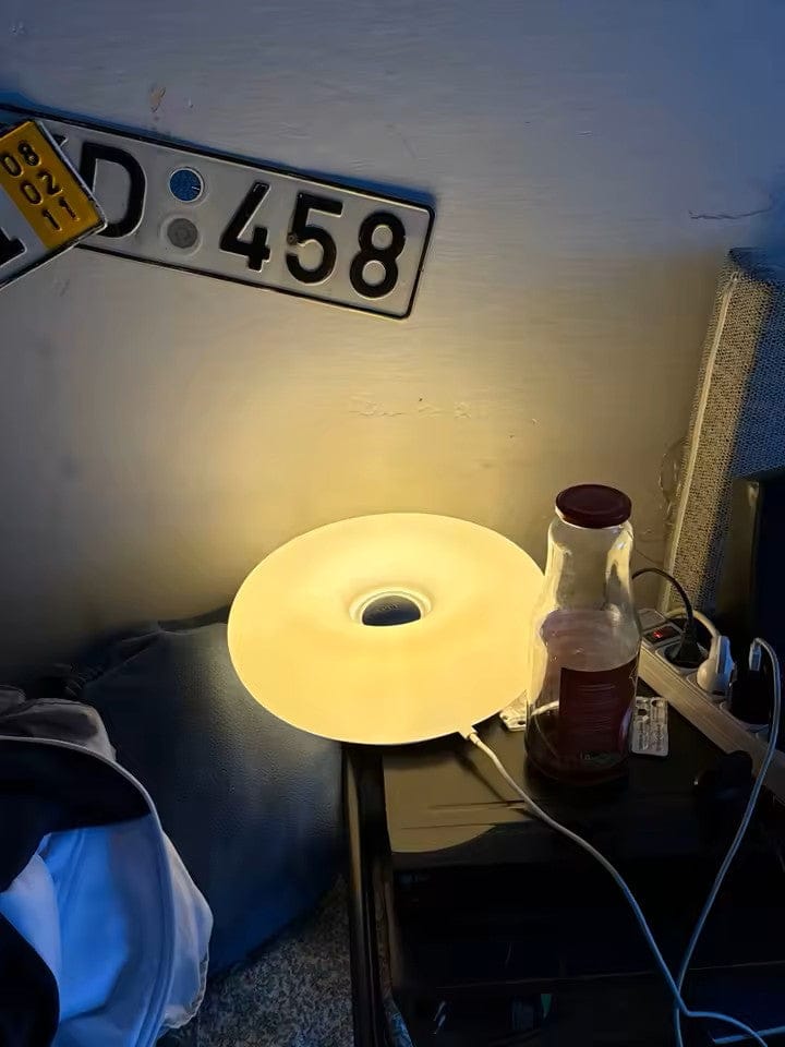 Customer photo review of Blown Glass Donut Lamp