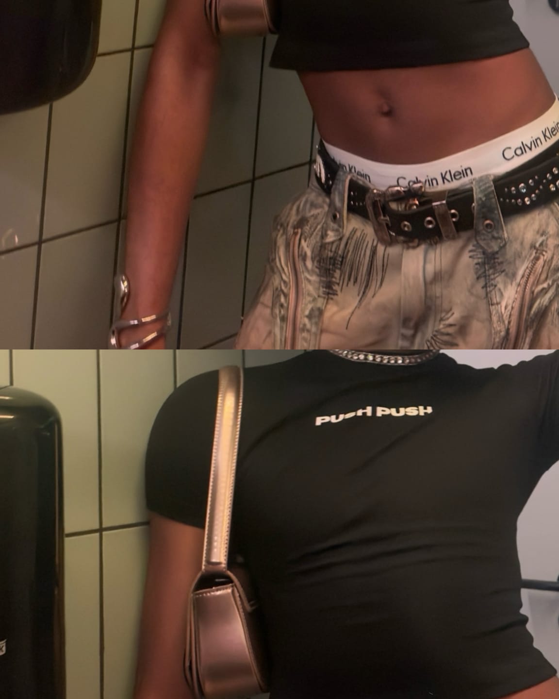 Customer photo review of Personsoul Curved Blade Embroidered Denim Jeans