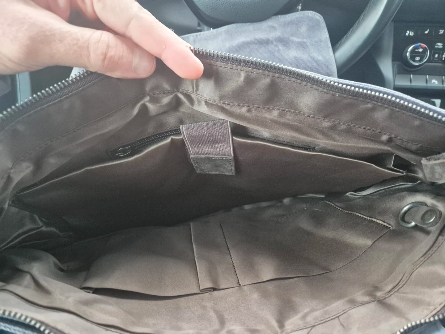 Customer photo review of Oil-Waxed Canvas Sling Bag