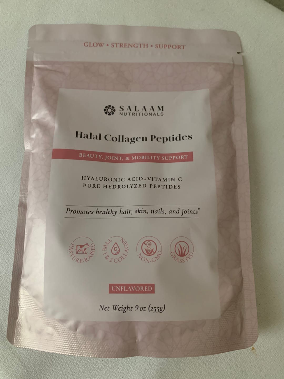 Customer photo review of Pure Halal Collagen Hydrolyzed Peptides Type 1 & 3 Powder - With Vitamin C & Hyaluronic Acid | Salaam Nutritionals