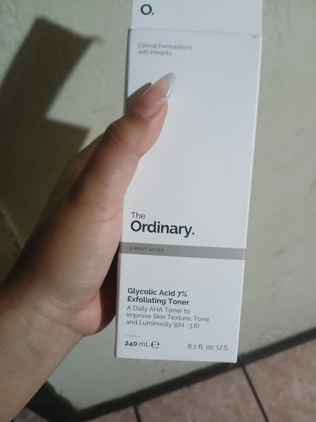Customer photo review of Glycolic Acid 7% Exfoliating Toning Solution