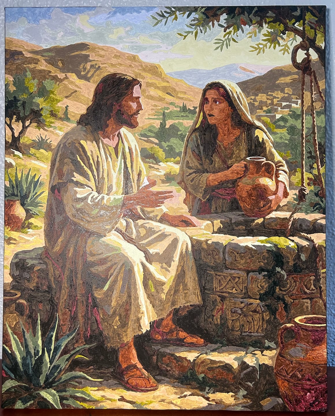 Customer photo review of Jesus and The Woman at the Well (Paint by Numbers)