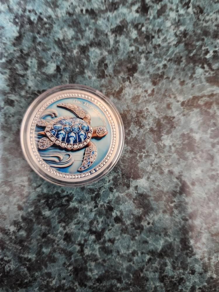 Customer photo review of 3D Turtle Sobriety Coin – One Day at a Time Recovery Token