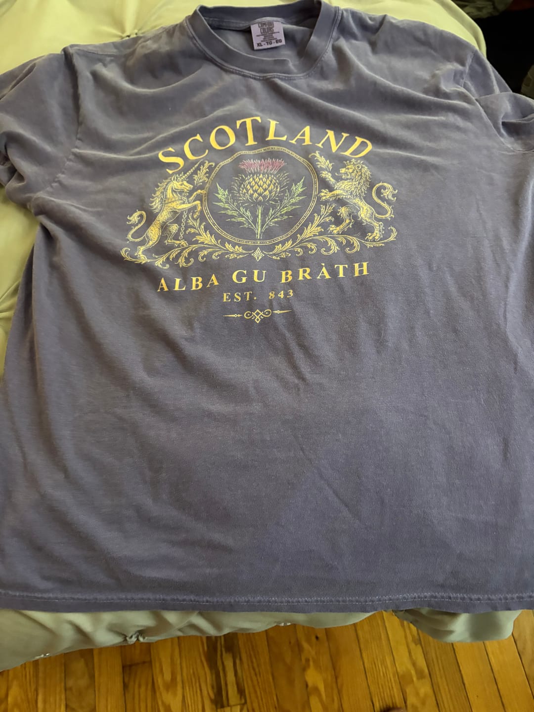 Customer photo review of Scotland Heraldry Thistle T-Shirt