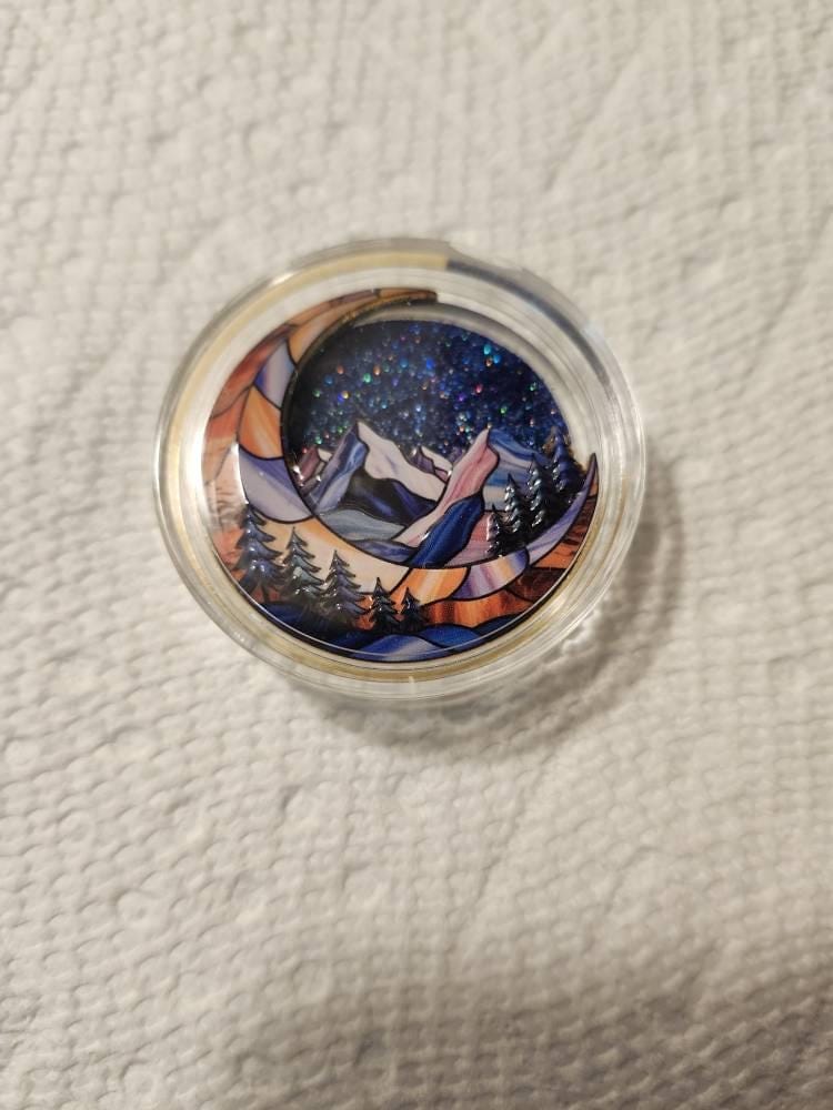 Customer photo review of Personalized Mountain & Moon Flow Sand NA Recovery Coin – Personalize Any Day, Month or Year