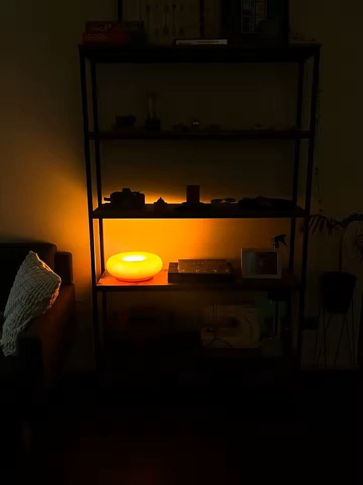 Customer photo review of Blown Glass Donut Lamp
