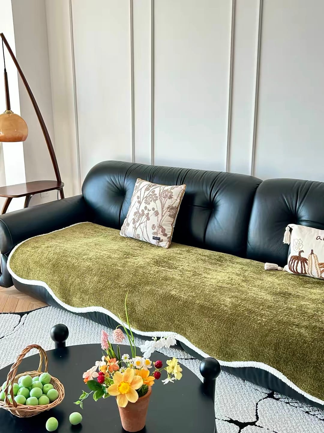Customer photo review of Wavelle Waterproof Plush Velvet Pet Couch Cover