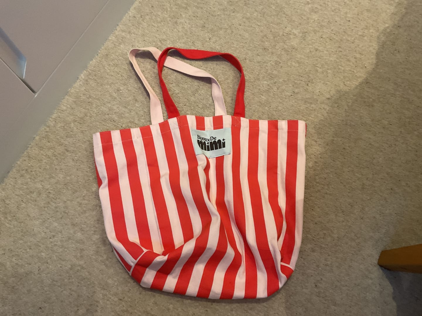 Customer photo review of Stripe Beach Bag