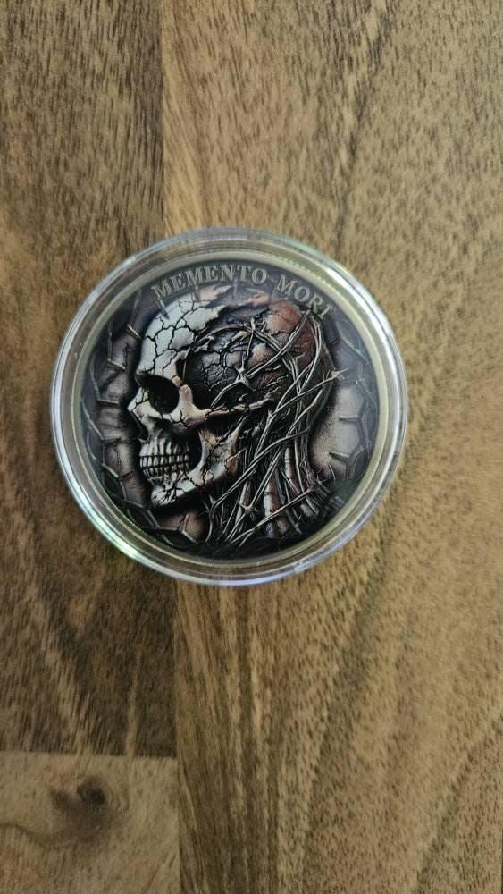 Customer photo review of Memento Mori Coin Skull Challenge Coins