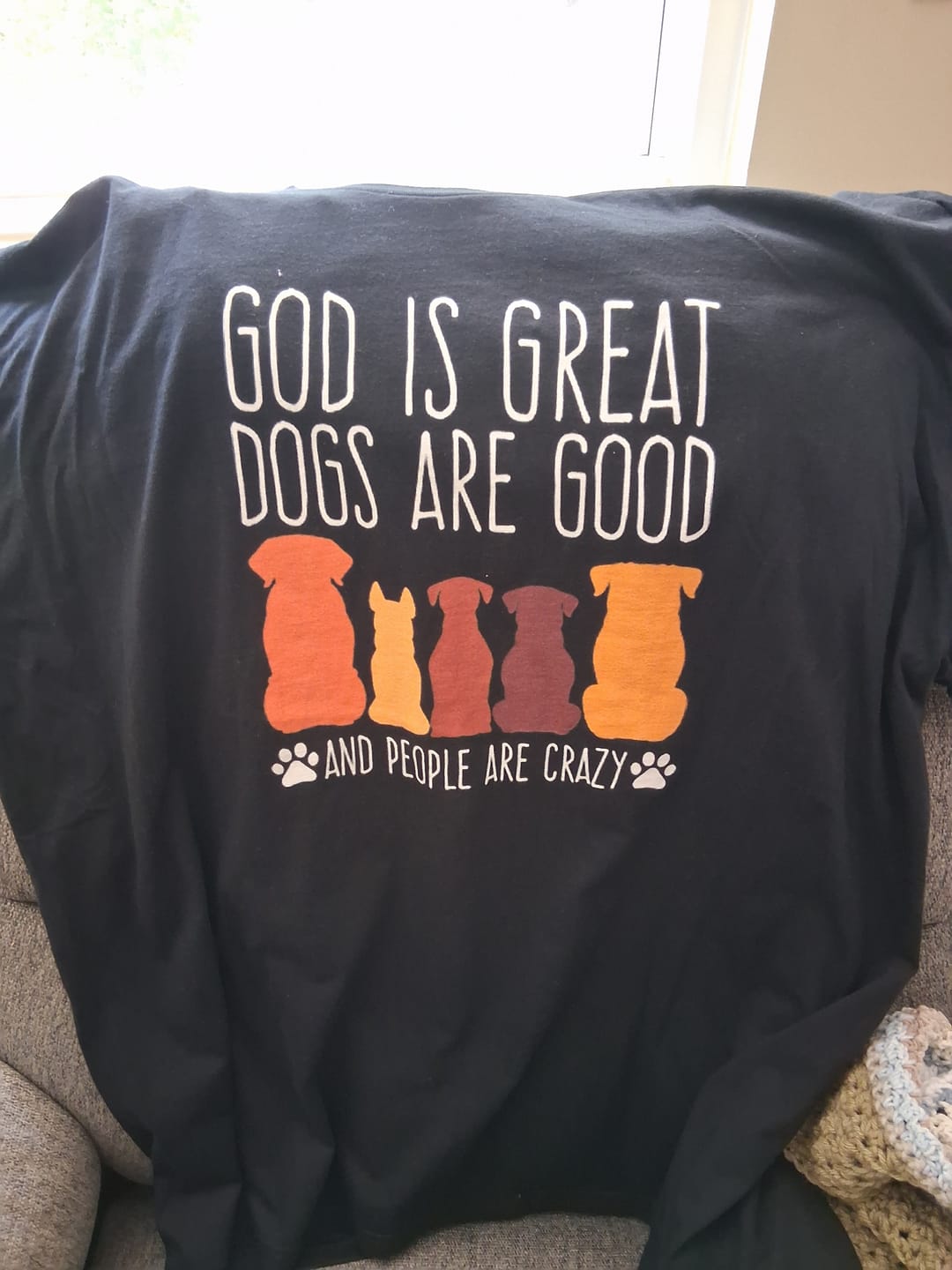 Customer photo review of God is Great Dogs T-Shirt