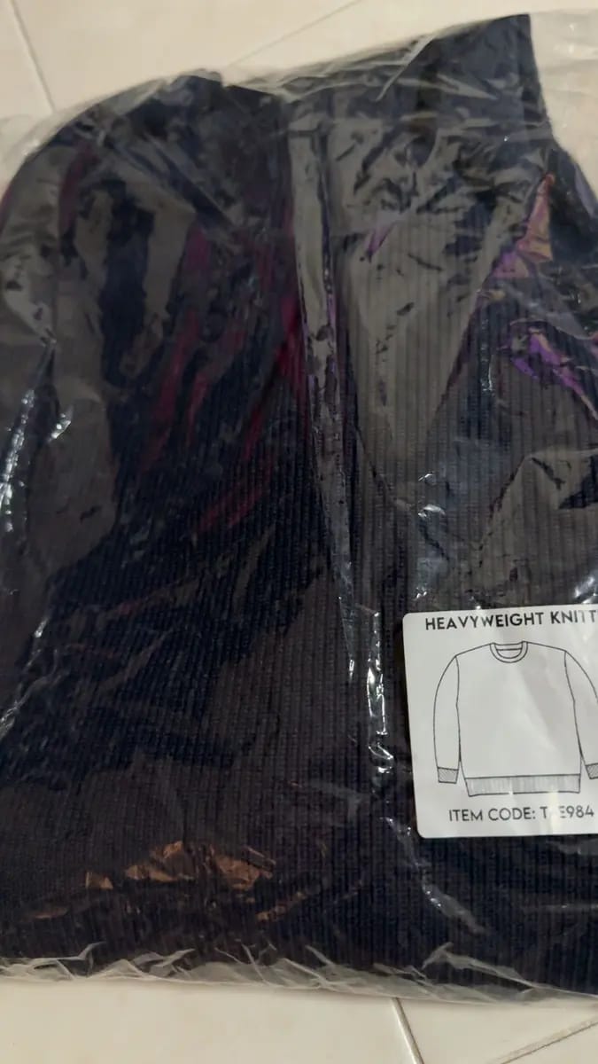 Customer photo review of Loose Fit Heavyweight Knitted Long Sleeve Pullover
