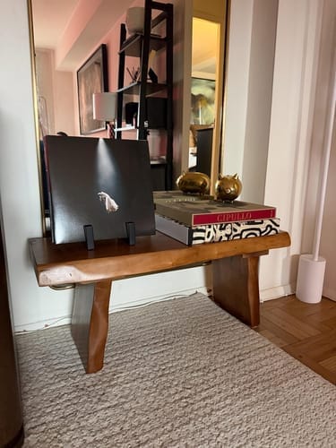 Customer photo review of Live-Edge Walnut Entryway Bench — Slab-Seat Solid Wood Handcrafted Hallway Seat & Console Bench